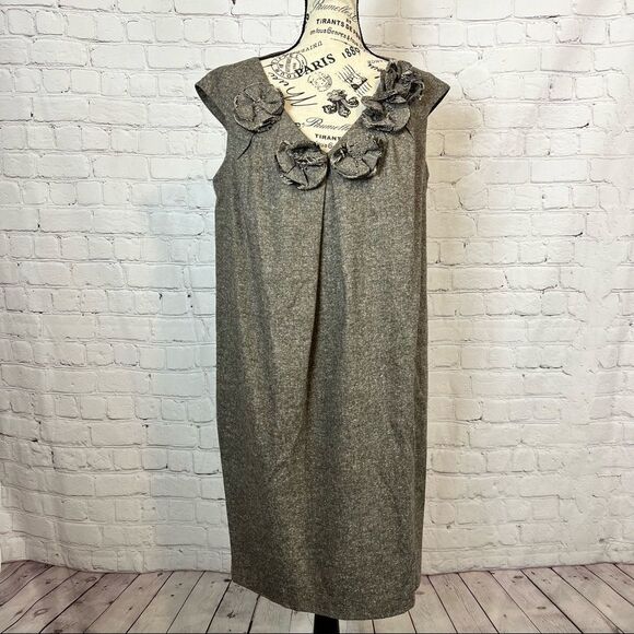 Robert Rodriguez Dress Brown Sleeveless V Neck Floral Details A-Line Pockets 8 - Picture 1 of 11